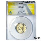 1952 Jefferson Nickel ANACS PF67 PROOF