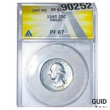1940 Washington Silver Quarter ANACS PF67 PROOF
