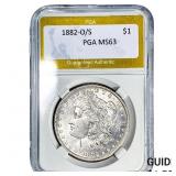 1882-O/S Morgan Silver Dollar PGA MS63