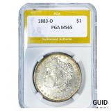 1883-O Morgan Silver Dollar PGA MS65