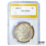 1881-S Morgan Silver Dollar PGA MS64