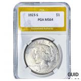1923-S Silver Peace Dollar PGA MS64
