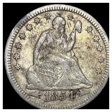 1854-O Silver Seated Liberty Quarter NEARLY UNCIRC