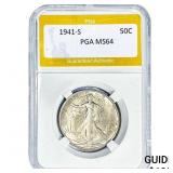 1941-S Walking Liberty Half Dollar PGA MS64