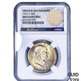 1957-D Franklin Half Dollar NGC BU Orig. Bag Frag.