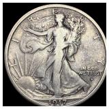 1917-S Silver Half Dollar Walking Liberty LIGHTLY
