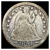 1854-O Silver Seated Liberty Dime NICELY CIRCULATE