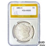 1881-S Morgan Silver Dollar PGA MS65