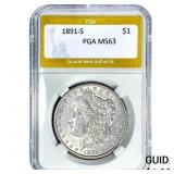 1891-S Morgan Silver Dollar PGA MS63
