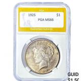 1925 Silver Peace Dollar PGA MS66