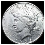 1925-S Silver Peace Dollar NEARLY UNCIRCULATED