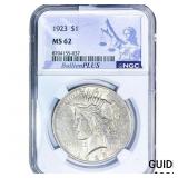 1923 Silver Peace Dollar NGC MS62
