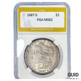 1887-S Morgan Silver Dollar PGA MS62