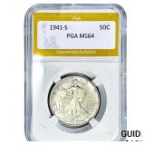 1941-S Walking Liberty Half Dollar PGA MS64