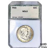 1955 Franklin Half Dollar PCI MS63