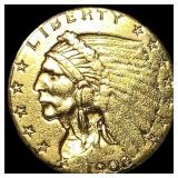 1908 Indian Head $2.50 Gold Quarter Eagle HIGH GRA