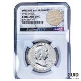 1958-D Franklin Half Dollar NGC BU Orig. Bag Frag.