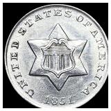 1851 Silver Three-Cent Piece UNCIRCULATED