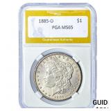 1885-O Morgan Silver Dollar PGA MS65