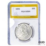 1836 Capped Bust Half Dollar PGA MS64