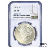 1923 Silver Peace Dollar NGC MS61