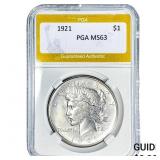 1921 Silver Peace Dollar PGA MS63
