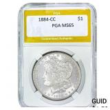 1884-CC Morgan Silver Dollar PGA MS65