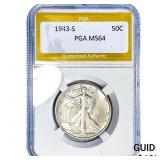 1943-S Walking Liberty Half Dollar PGA MS64