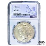 1923 Silver Peace Dollar NGC MS62