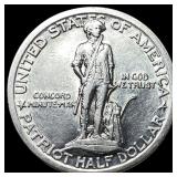 1925 Silver Lexington-Concord Half Dollar CLOSELY