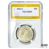 1942-S Walking Liberty Half Dollar PGA MS64