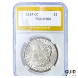 1884-CC Morgan Silver Dollar PGA MS64