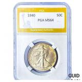 1940 Walking Liberty Half Dollar PGA MS64