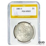 1881-S Morgan Silver Dollar PGA MS63