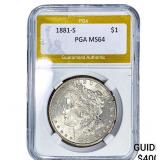 1881-S Morgan Silver Dollar PGA MS64