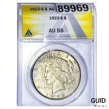 1922-S Silver Peace Dollar ANACS AU55