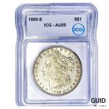 1885-S Morgan Silver Dollar ICG AU55