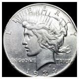 1934 Silver Peace Dollar NEARLY UNCIRCULATED