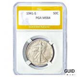 1941-S Walking Liberty Half Dollar PGA MS64