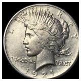 1921 Silver Peace Dollar CLOSELY UNCIRCULATED