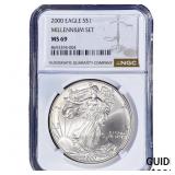 2000 Silver Eagle NGC MS69 Millennium Set