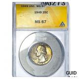 1949 Washington Silver Quarter ANACS MS67