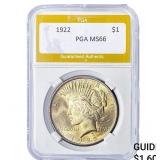 1922 Silver Peace Dollar PGA MS66