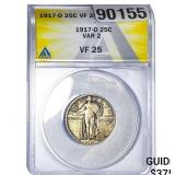 1917-D Standing Liberty Quarter ANACS VF25