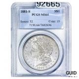 1881-S Morgan Silver Dollar PCGS MS64