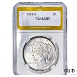1923-S Silver Peace Dollar PGA MS64