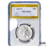 1917-S Walking Liberty Half Dollar PGA MS65