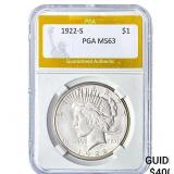 1922-S Silver Peace Dollar PGA MS63