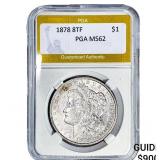 1878 8TF Morgan Silver Dollar PGA MS62