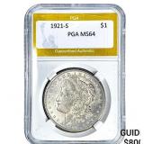 1921-S Morgan Silver Dollar PGA MS64